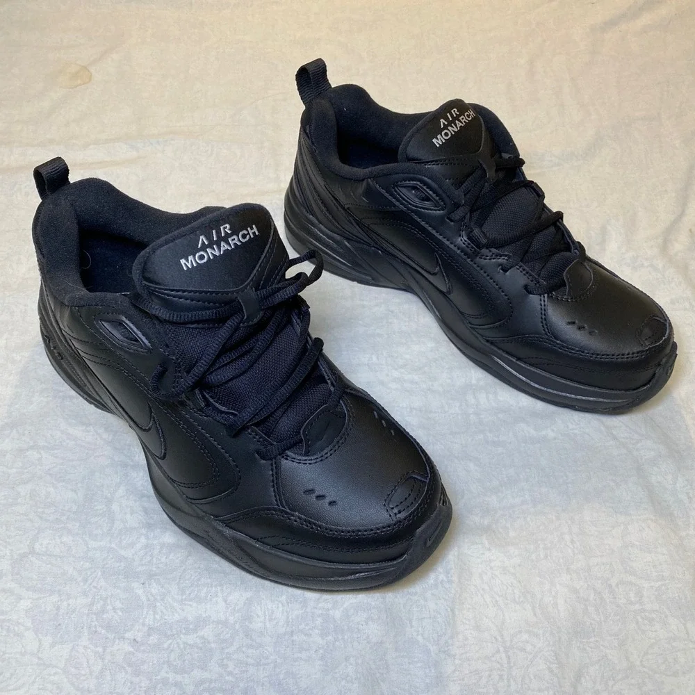 Nike Air Monarch IV Triple Black Men's Size 11 Training Walking Shoes 415445-001